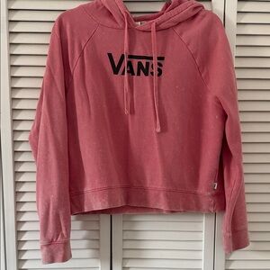 Vans Women's Hoodie in Pink with Black Logo